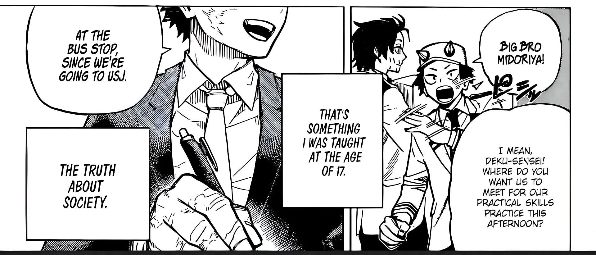Deku's future as a teacher at U.A. High School (Image via Shueisha)